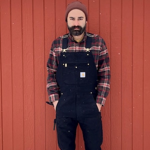 Carhartt ブラックオーバーオール Custom Tailored Carhartt Overalls Black & Carhartt Brown