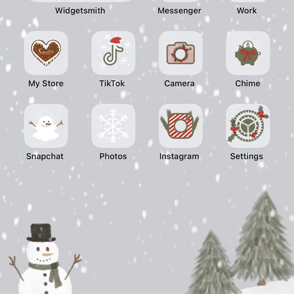 Christmas Ios App Icons Winter App Icons iPhone Christmas Ios14 ...