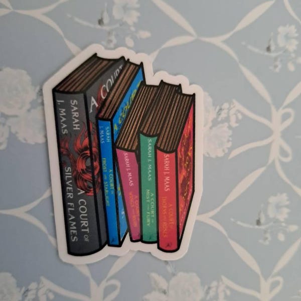 Acotar Book Stack Sticker, Sarah J Maas Sticker, ACOTAR Merch, Rhysand ...