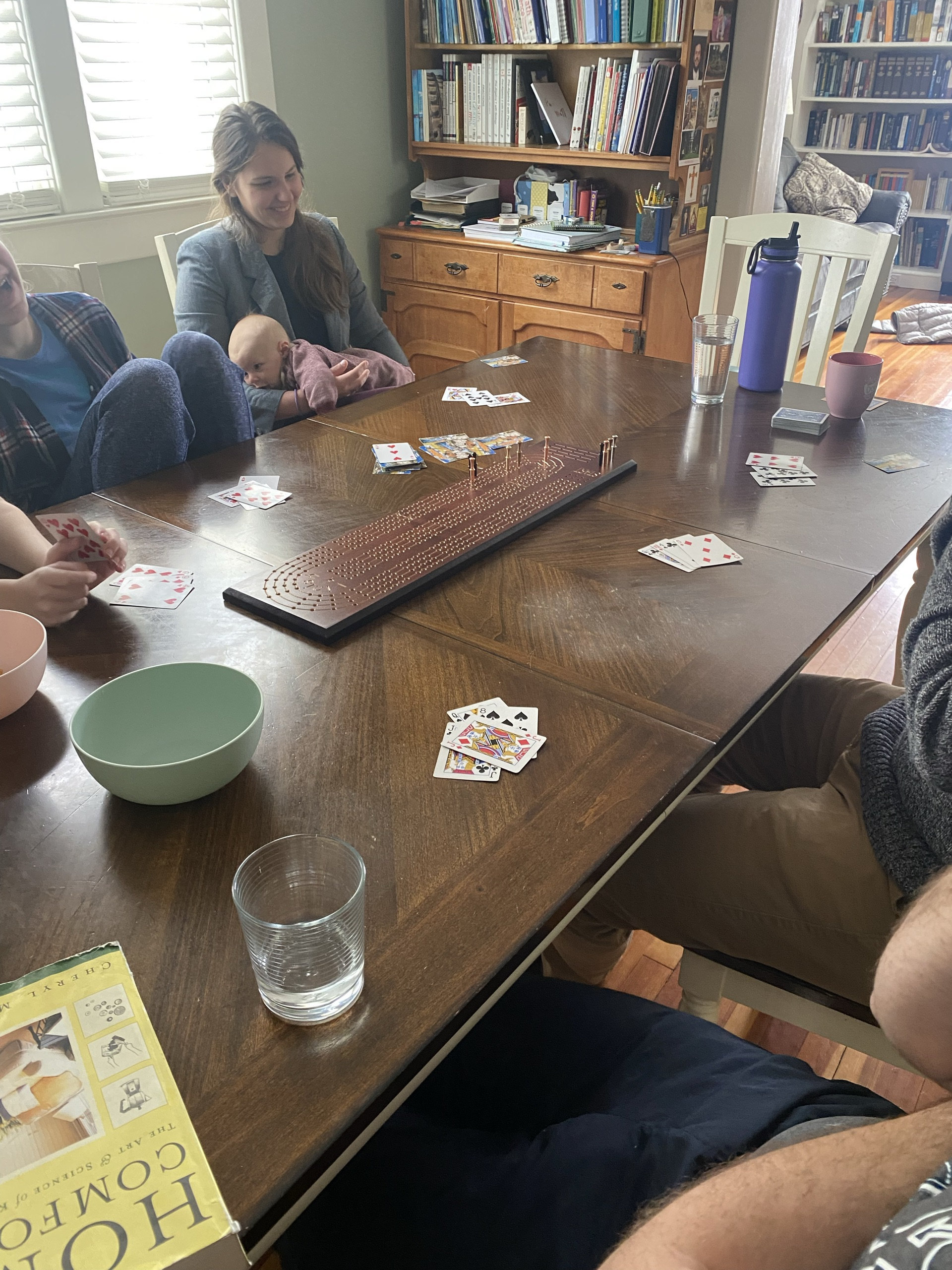 4 Person Extra Large Cribbage Board with Large Metal Pegs,   ***  FREE SHIPPING in Continental USA  ***
