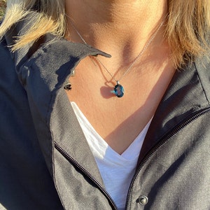 Pendentif Ovale En Argent 925 Avec Une Topaze Bleue Naturelle De Londres - Idéal Pour Un Cadeau