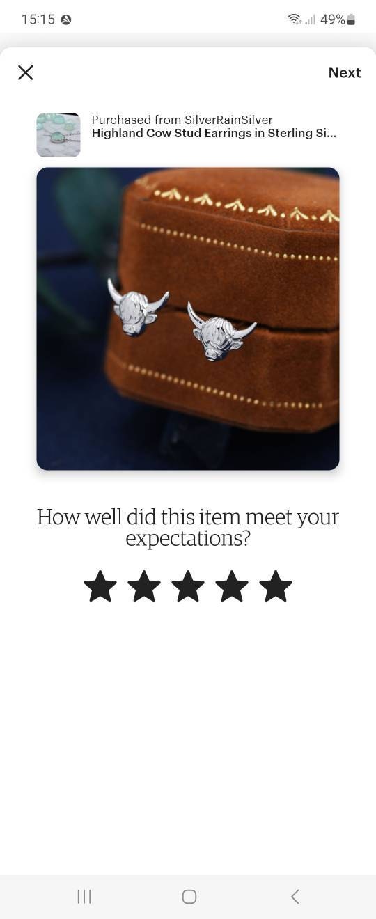 Highland Cow Stud Earrings in Sterling Silver, Cow Stud, Bull Earrings, Petite Earrings, Small Cow Stud, Scotland, Scottish