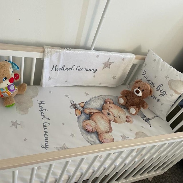 Teddy bear fleece cot bedding hotsell