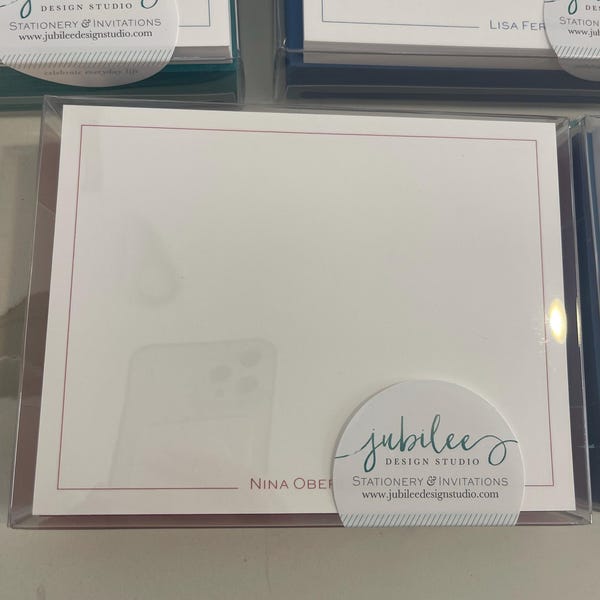 Custom Stationery Note Cards With Border / Personalized Stationary With ...