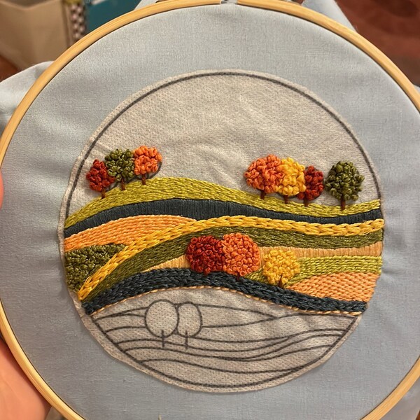 Autumn Landscape Hand Embroidery Pattern - PDF Instant Download for ...