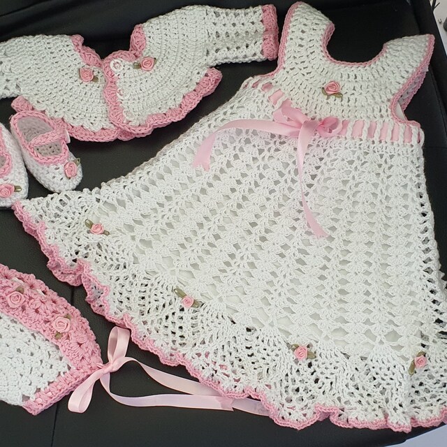 A customer's finished Sophia Heirloom Dress Crochet Pattern