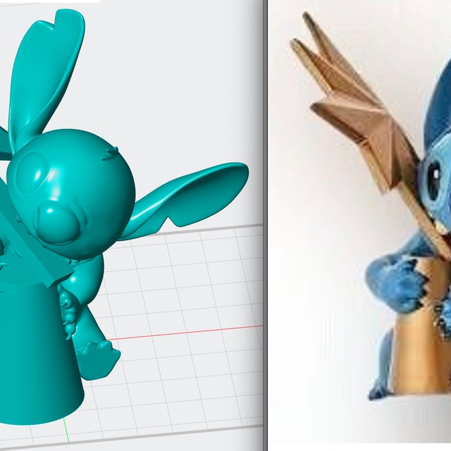 STL file Lilo & Stitch night light lithophane 🔦・3D printer model