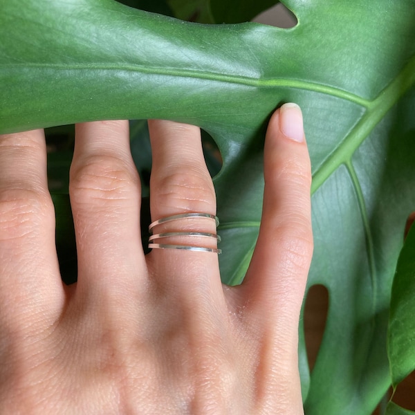 Square Stack Rings Simple Square Stackable Ring - Sterling Silver or 9k Gold - Etsy