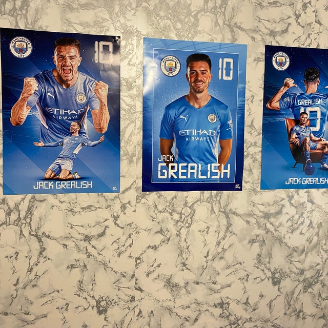 マンチェスターシティ 21/22 Grealish オーセンティック Manchester City FC Jack Grealish 21/22 Man City Poster