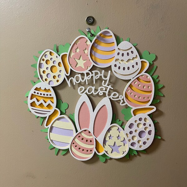 3D Happy Easter Wreath- Mandala Layered Digital Cut File - Etsy