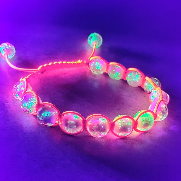 Glow in the Dark Bracelet, Glow in the Dark Jewelry, Shamballa Bracelet ...