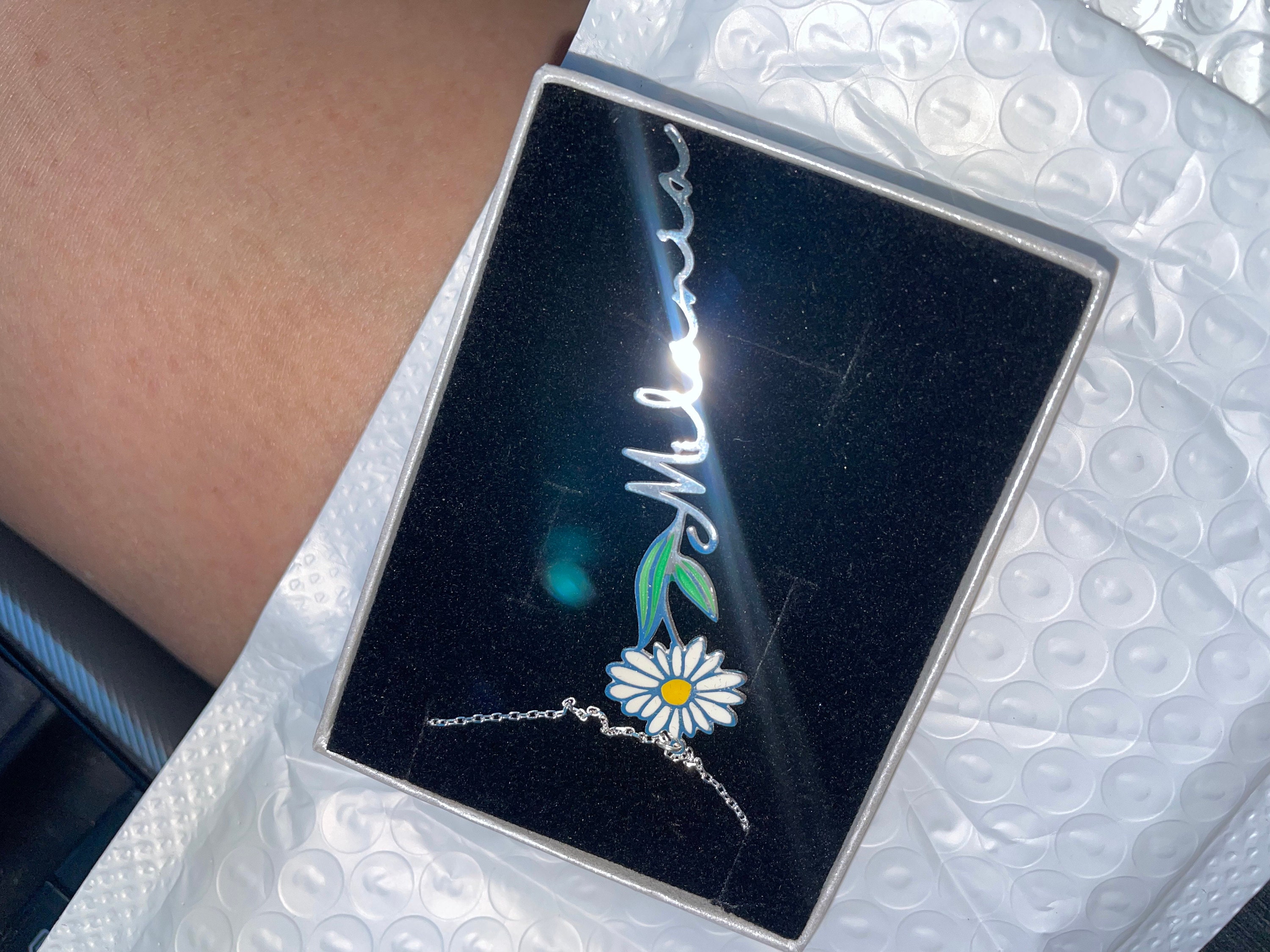 Personalisierte Geburtsblumenkette, personalisierte Namenskette, florale Namenskette, personalisierter Namensschmuck, personalisierte Geschenke für sie, Geburtstagsgeschenke