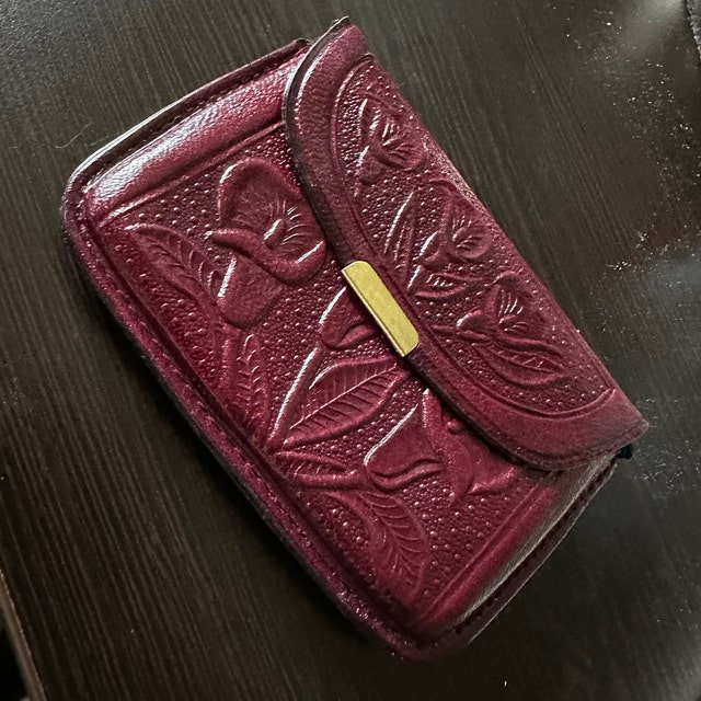 Vintage Style Leather Key Ring Coin Purse • Key Pouch • Key