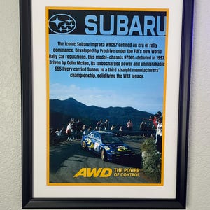 Subaru Impreza WRC97 Rally Car Poster – Vintage Racing Art - Etsy