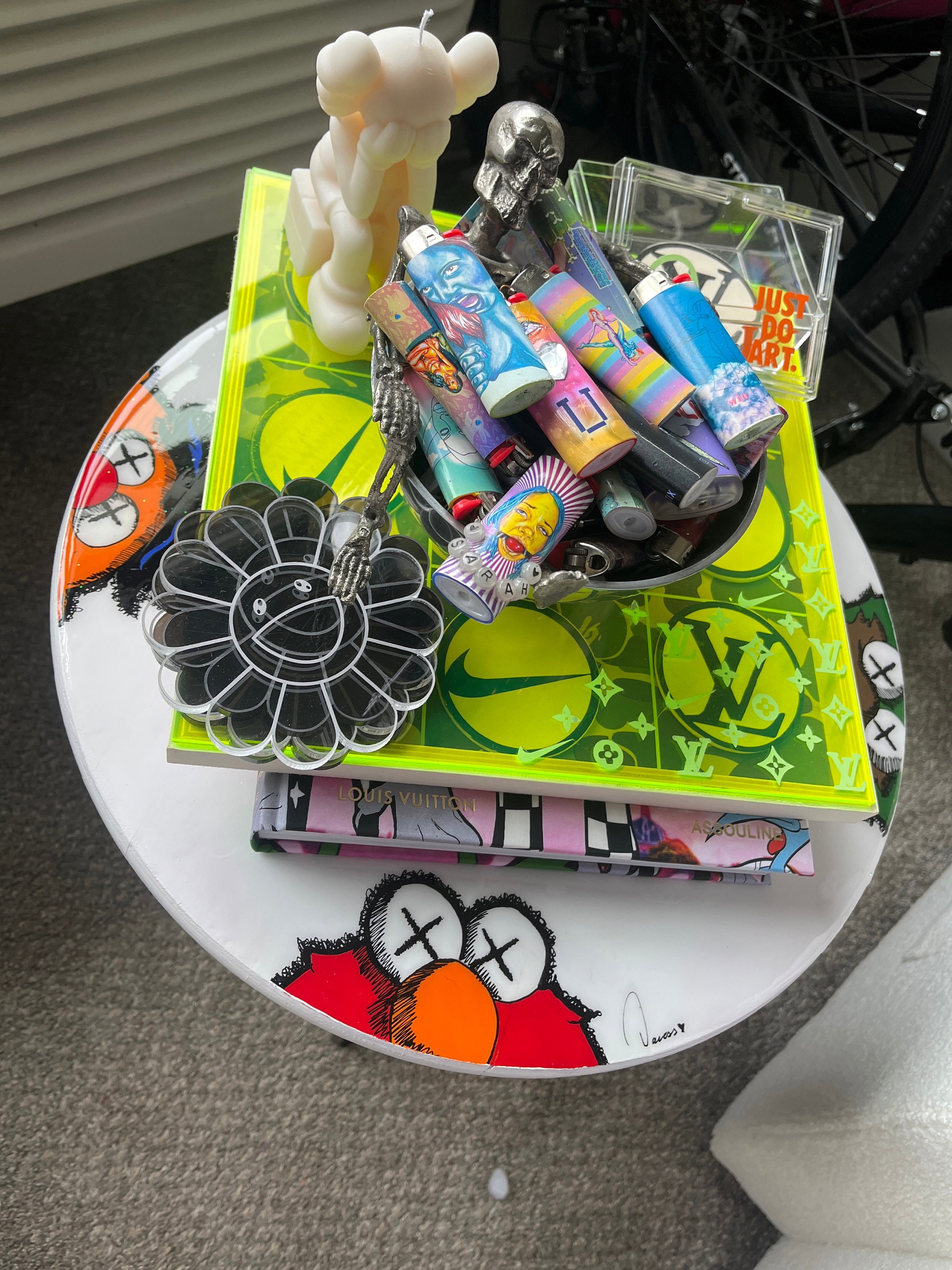Customer photo from Etsy — Custom Glitter Table: Street Art Decor
