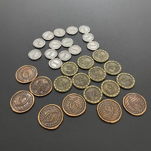 Set Di 60 Monete Metalliche Broken Token – Deepwater – Zinco E Nichel Con Finitura Lucidata – Per Giochi Da Tavolo - 6