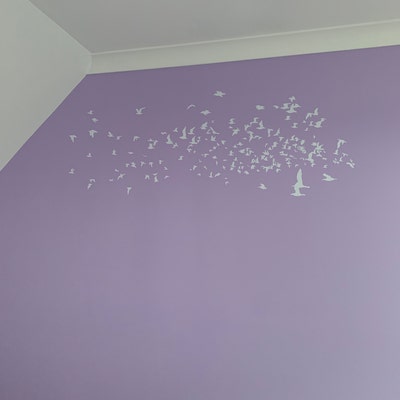 Elegant Flying Flock of Birds. Quality Vinyl Matte Wall Decal Sticker ...