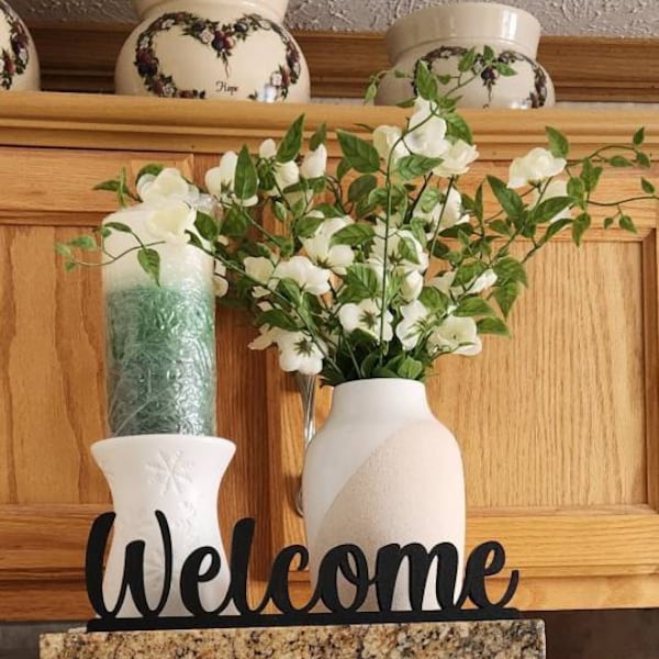 Welcomesign Decore 3D Printed Welcome Sign: Textured Tabletop Decor - Etsy