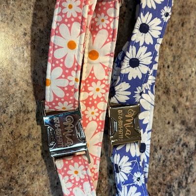 Purple Daisy Floral Dog Collar W/ Metal Buckle, HAND MADE , Custom ...