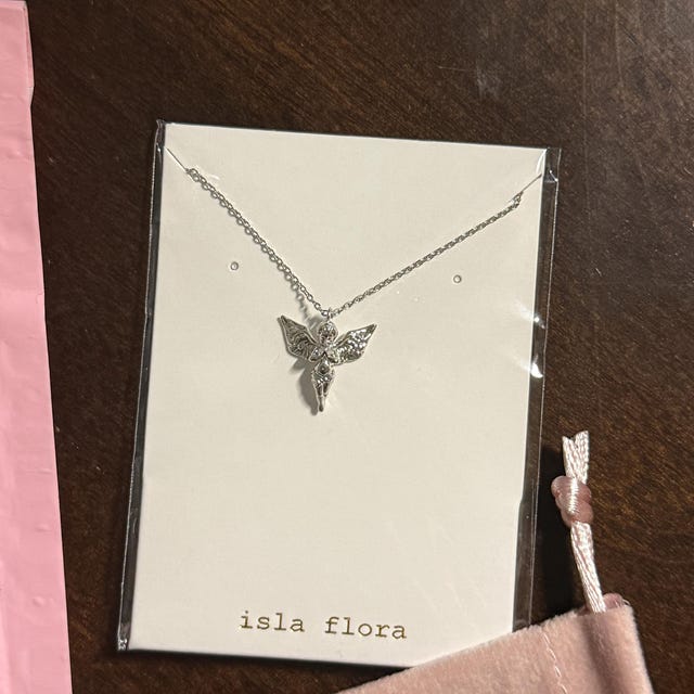 Dainty Praying Baby Angel Necklace • Retro 18k Gold Dipped