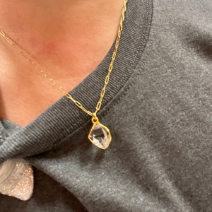 Customer photo from Lindsey, Raw Crystal Necklace with Paperclip Chain