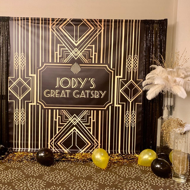 Roaring 20's Party Decor Personalized Great Gatsby Party Banner,christmas  Party Backdrop,art Deco Backdrop Printed Backdrop BBD0060 