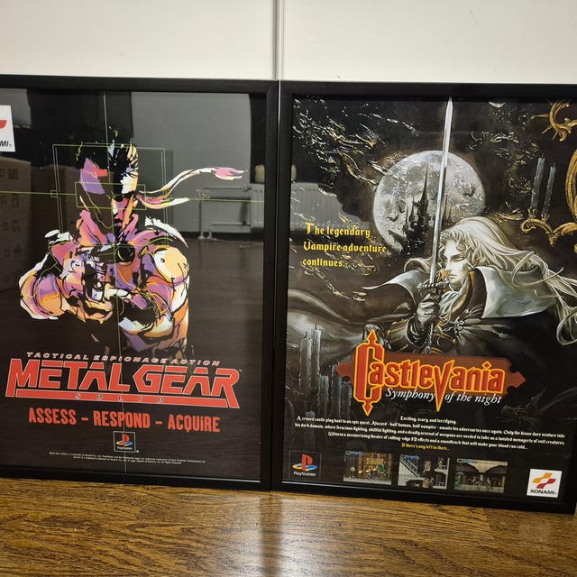 Framed Metal Gear Solid Playstation PS1 Promotional Advert Poster