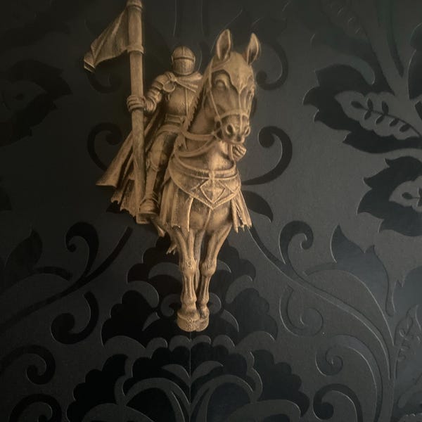 Medieval Knight on Horse Wall Sculpture - Gothic Armor Wall Decor ...
