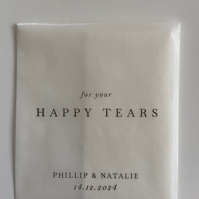 Happy Tears Tissue Packets Wedding Tissues for Your Happy Tears Custom ...