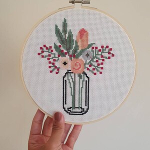 Floral Cross Stitch Pattern,plants Cross Stitch,flower Cross