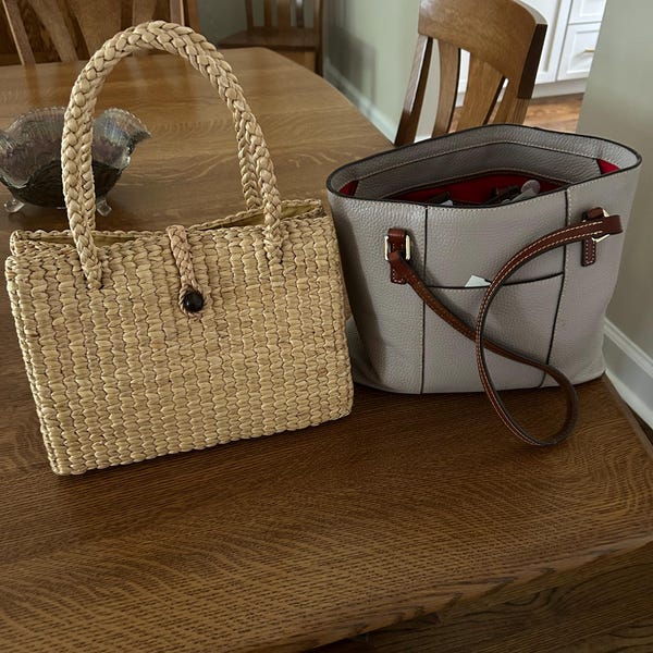 Straw Bag Water Hyacinth Hand Woven Handmade Style Unique Authentic ...
