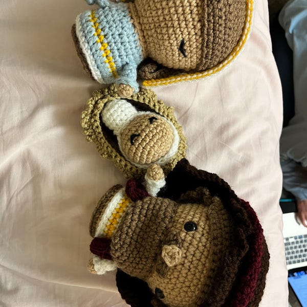 4-in-1 Nativity Crochet Pattern Set Mary Baby Jesus Joseph Stable DIY ...