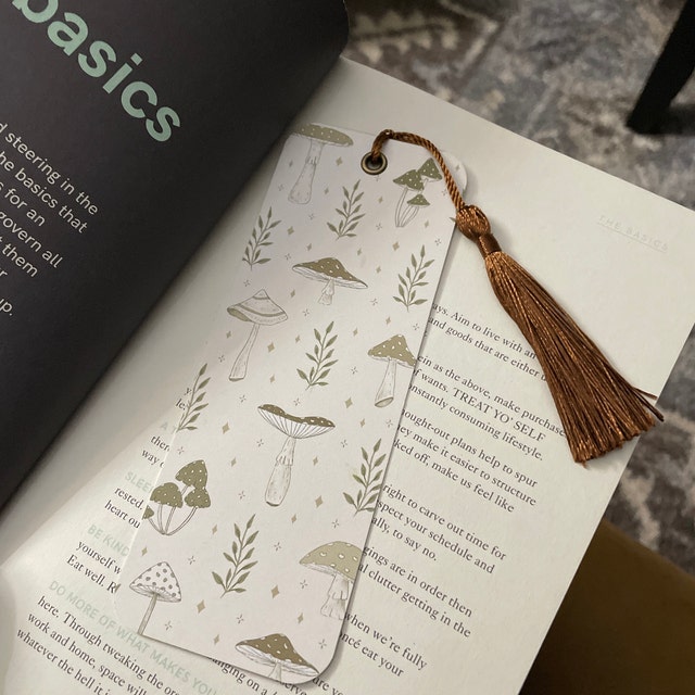 Bookmark With Tassel - Fancy Shape - Mushrooms and Snails – Vibrant Peacock  Creations