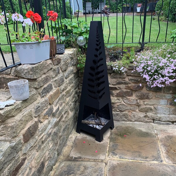 Curated visual reference: Gallery Detail: Laser Cut Steel Garden Chiminea Patio Heater Log Burner Fire