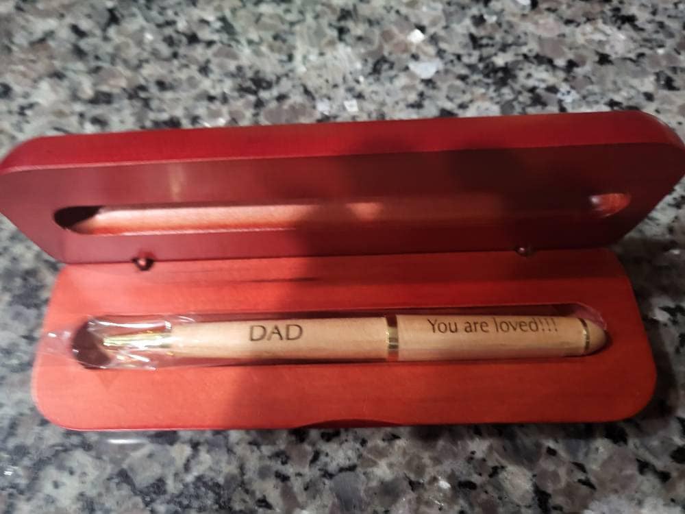 Christian Gifts for Men - Dad Christmas Gift from Daughter - Personalized Wooden Pen - Religious Gift for Him