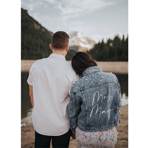 PERSONALIZED Statement Denim Bridal Jacket Custom Name Pearl Detailing ...