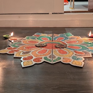 Set Di 4 Sagome Per Rangoli Fai Da Te In MDF – Dimensioni 8,9 Cm. Facili Da Usare E Riempire, Per Decorazioni Tradizionali Indiane E Festival