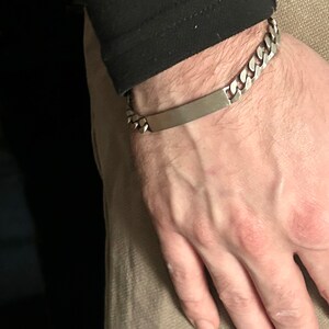 Men s Sterling Silver Antique Finish Identity ID Bracelet