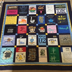 Tshirt Quilt Custom Made from your shirts deposit FREE | Etsy