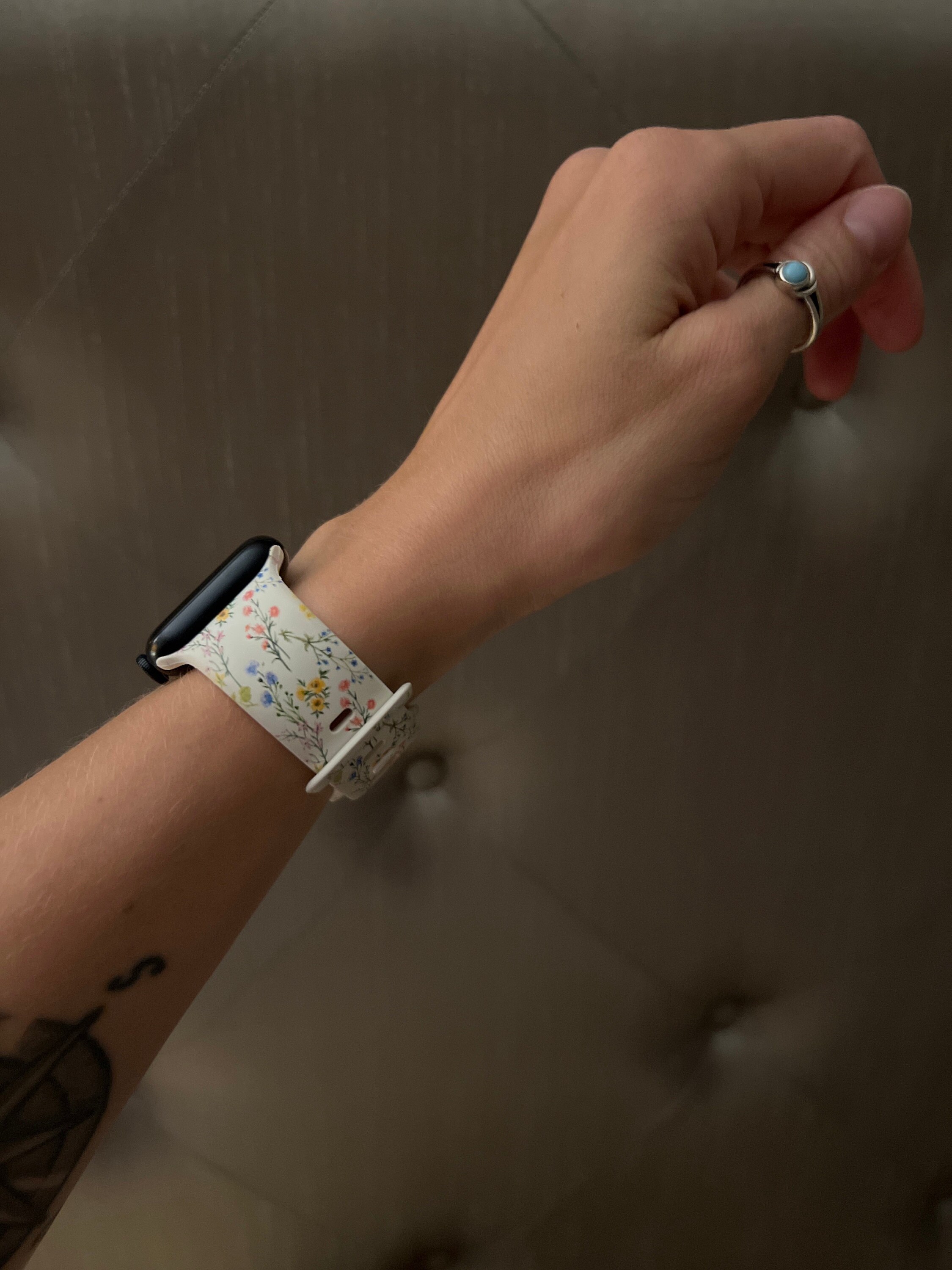 Small Spring Flowers Silicone Watch Band compatible with Apple Watch Fitbit Samsung Garmin