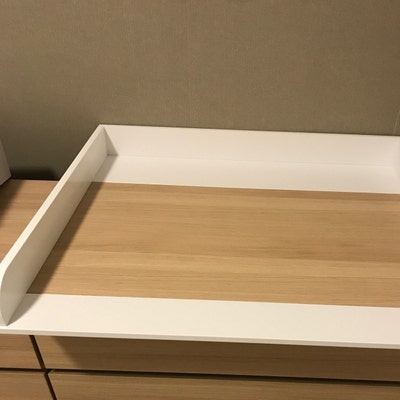 Puckdaddy Opbergplank Max - 19x30x97 cm, houten plank in wit passend bij ladekasten, vakkenplank voor commodes, verschoonplank voor het opbergen in de kinderkamer