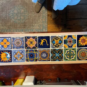 100 Mexican Talavera Folk Art Ceramic Tiles Mixed 4' 