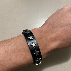YWMAN 2-Pack Pentagram Leather Bracelet – Gothic Adjustable Star Cuff For Men