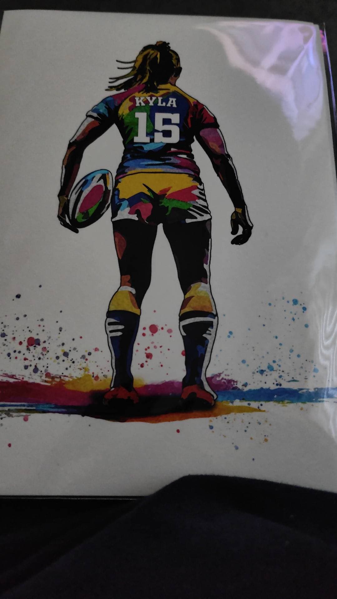 Personalised Girls Rugby Art Print | Female Rugby Player | Rugby Gifts for Girls | Women&#39;s Rugby Gift | Birthday Gift