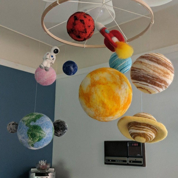 Felt Solar System Baby Mobile: Planets Nursery Decor for Space Themed ...