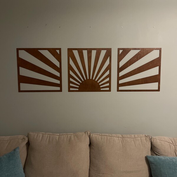 Wooden Triangle Wall Art, Large Wood Tiles Home Decor, Geometric Shapes ...