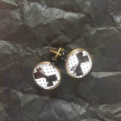 Broche Vintage En Or De Tolède - Cabochon Perle - Doré, Argenté, Blanc, Noir - Bijou Fantaisie Femme