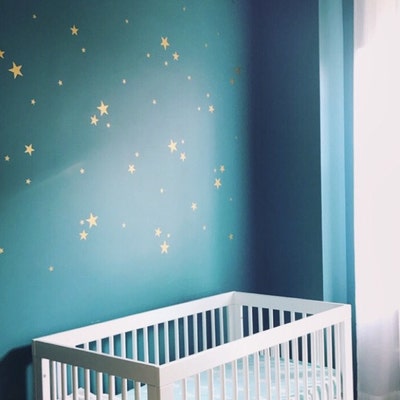 Silver Stars Wall Decals for Outer Space Nursery Decor Silver Wall ...