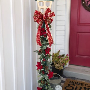 Rustic Burlap Christmas Bow Christmas Holidays Script Burlap | Etsy