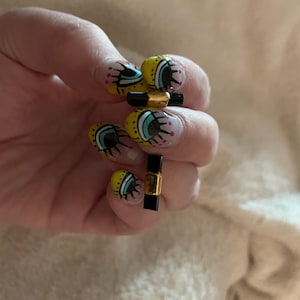 Customer photo from Pandora, Belted Raw Black Tourmaline Earrings